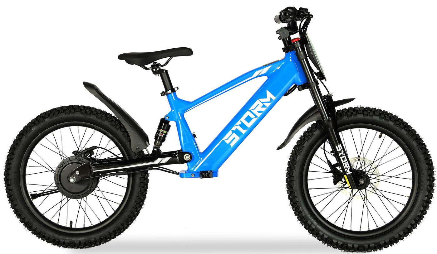 Storm 20" 500w Kids Electric Motorbike - Blue