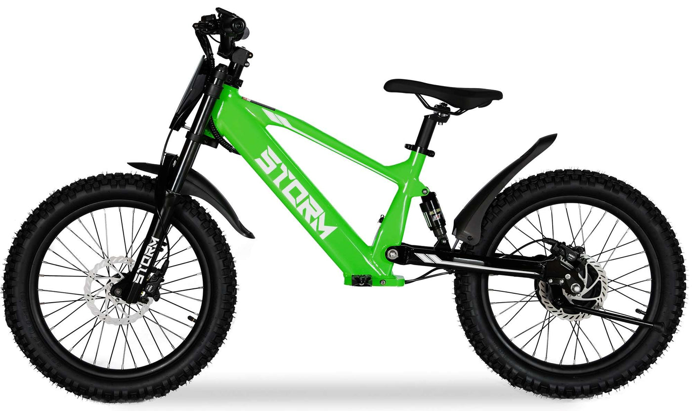 Storm 20" 500w Kids Electric Balance Bike - Green