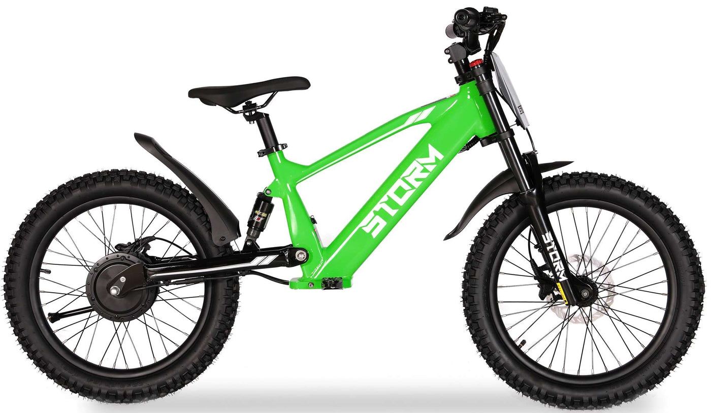 Storm 20" 500w Kids Electric Balance Bike - Green