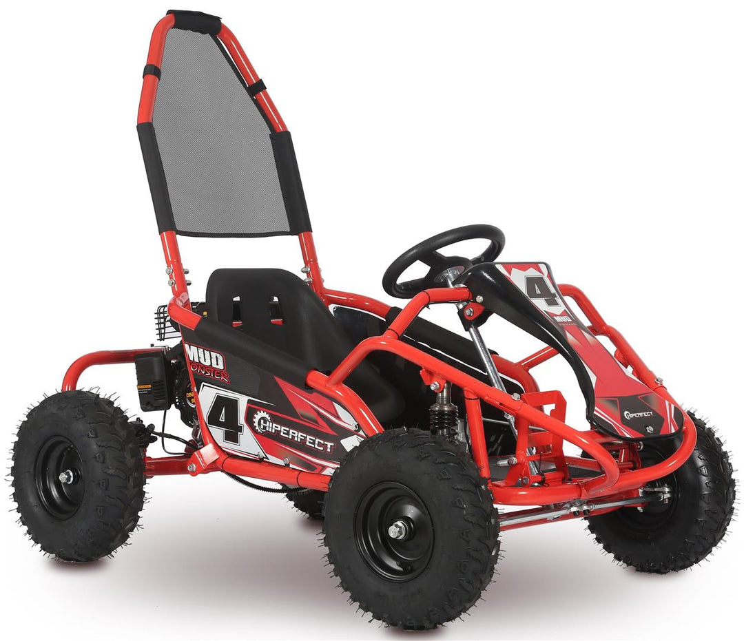 Red 100cc Mud Monster Kids Petrol Go Kart Quads4Kids