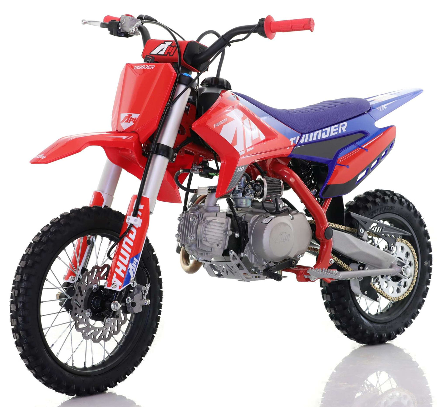 110cc RFN Racing™ Thunder Pro Semi Auto Pit Bike 14/12" - Red & Blue
