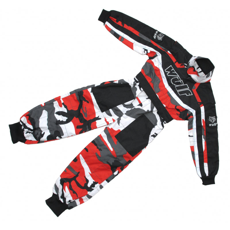Wulfsport Cub Racing Camo suit - Red