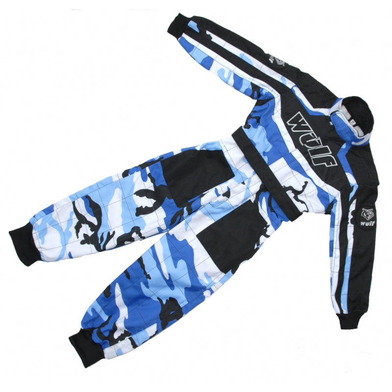 Wulfsport Cub Racing Camo Suit - Blue