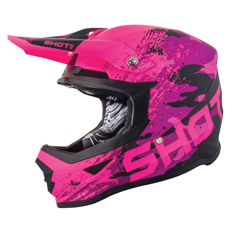 Shot Furious 'Counter' Pink Kids MX Helmet