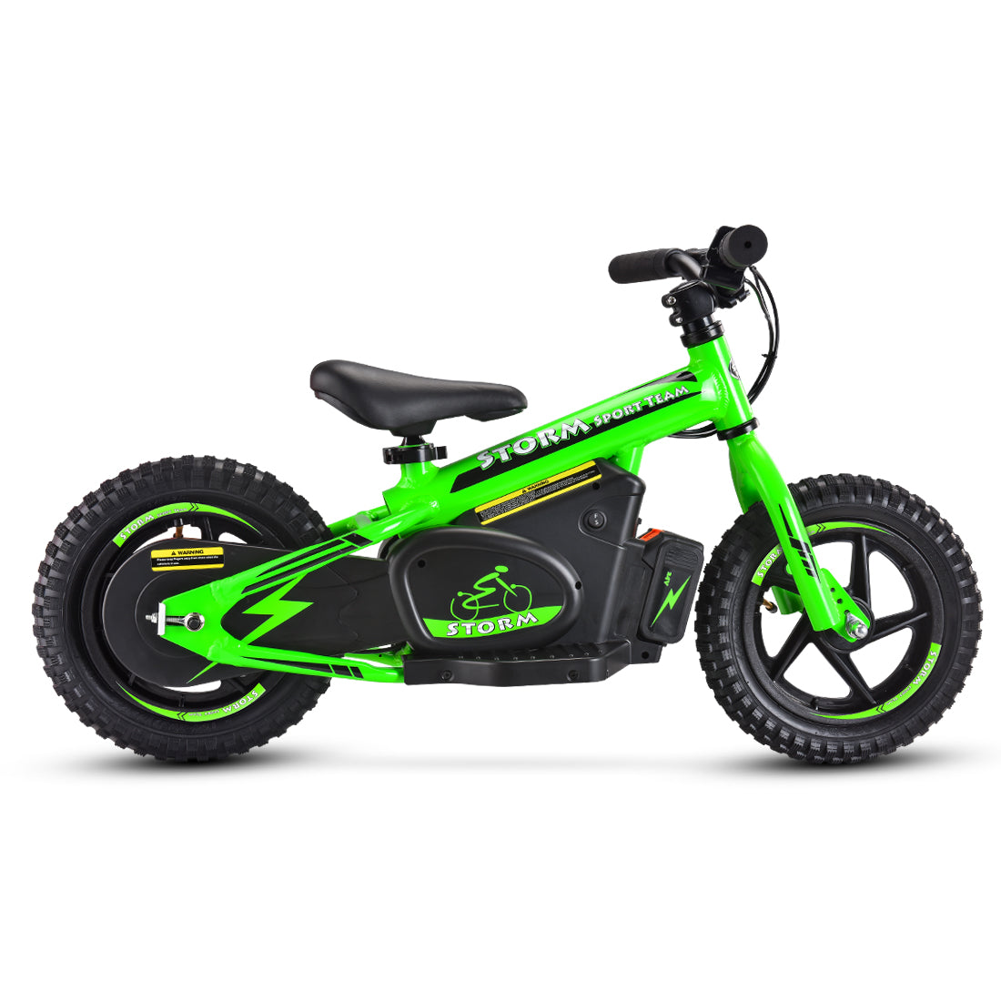 Storm Kids 100w 12" Electric Balance Bike - Green