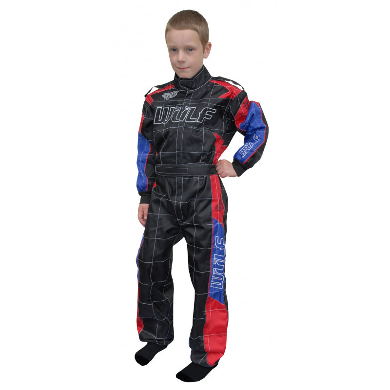 Wulfsport Cub Grand Prix Racing Suit- Red, Black & Blue